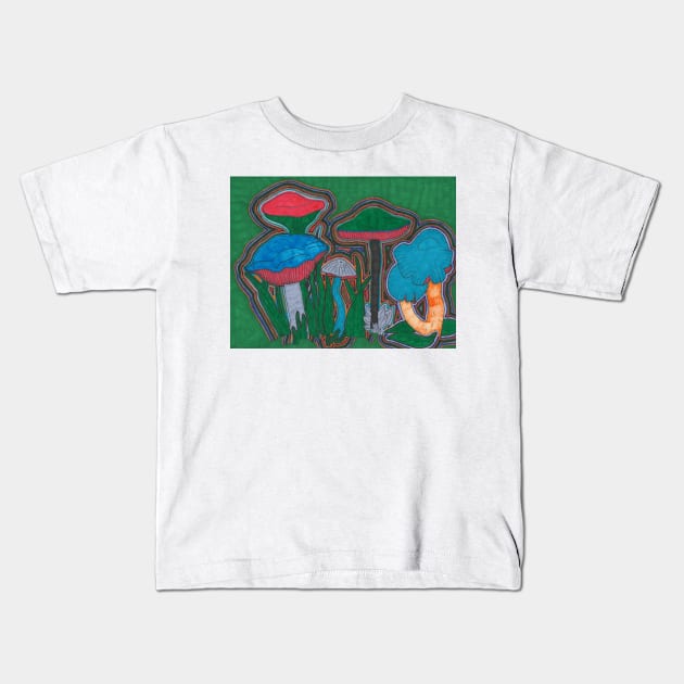 A Collection of Mushrooms Kids T-Shirt by JaySnellingArt